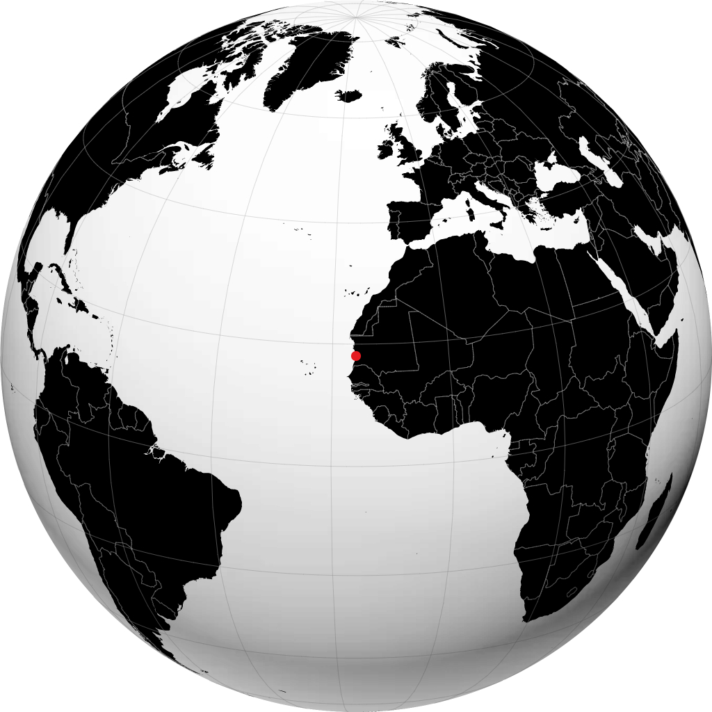 Nouakchott sur le globe