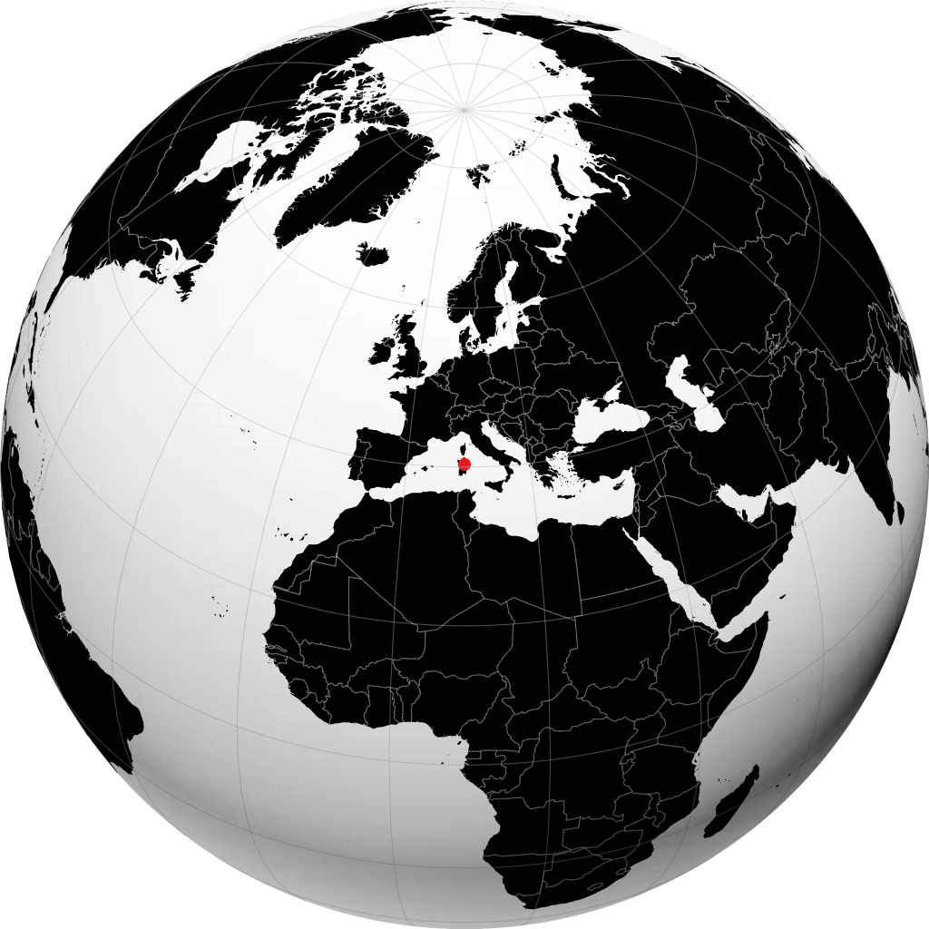 Nuoro sur le globe