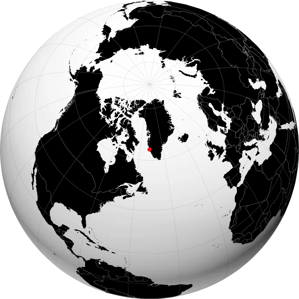 Nuuk sur le globe
