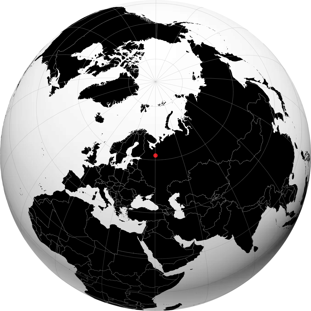 Nyandoma sur le globe
