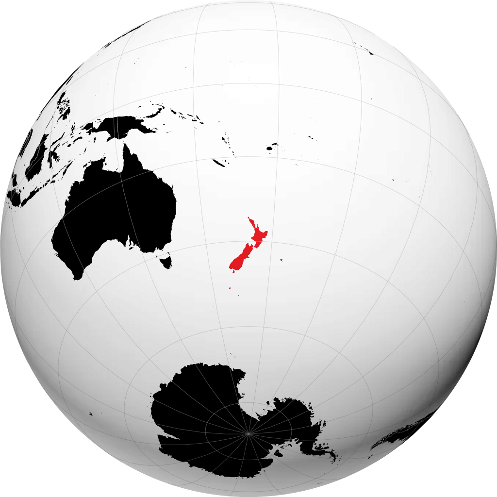 Nouvelle-Zélande sur le globe