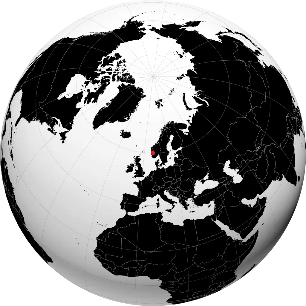 Odda sur le globe