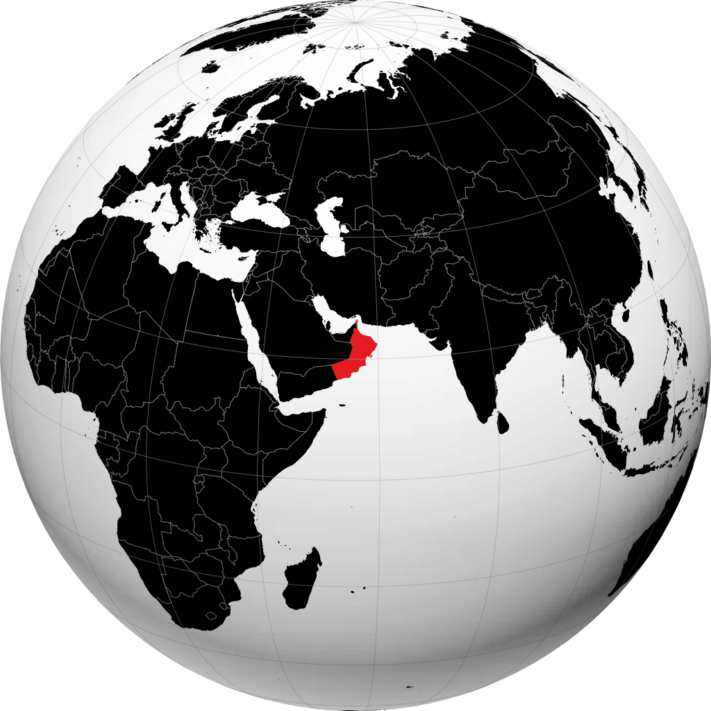 Oman sur le globe