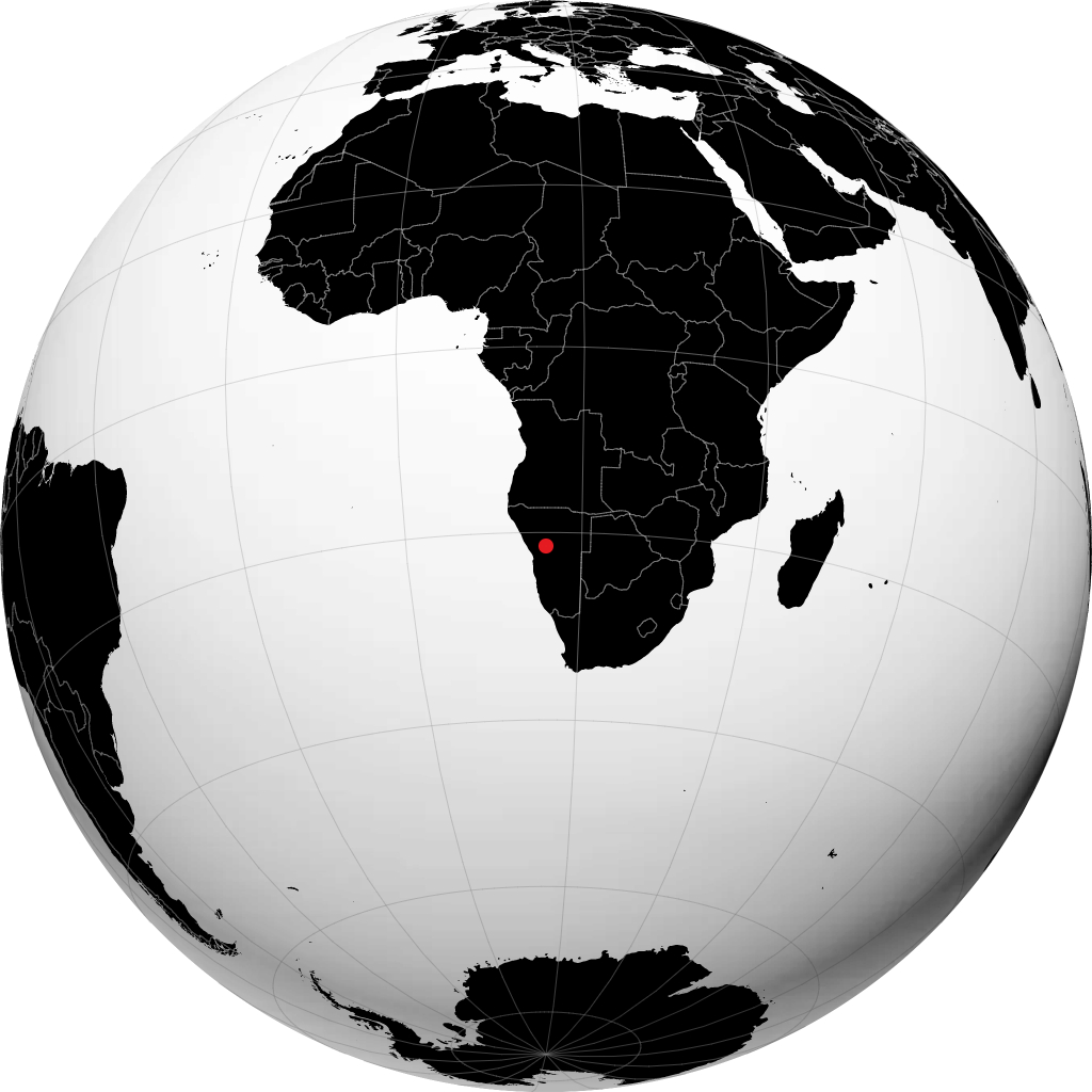 Omaruru sur le globe