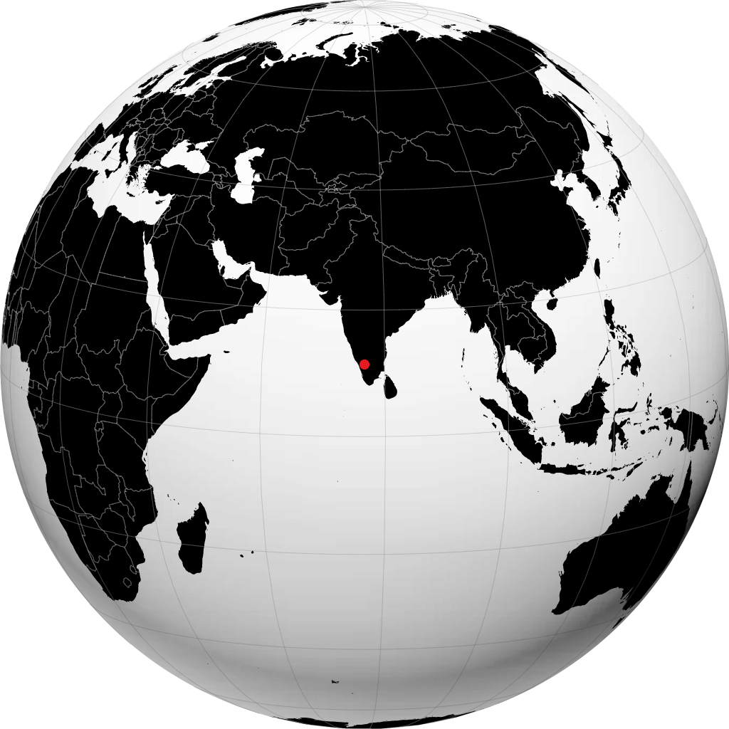 Ootacamund sur le globe