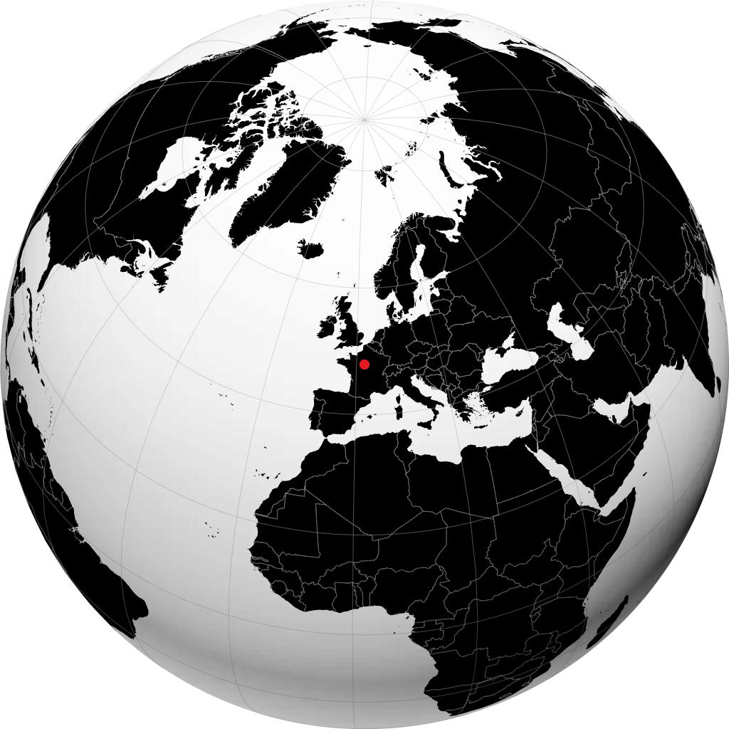Orléans sur le globe