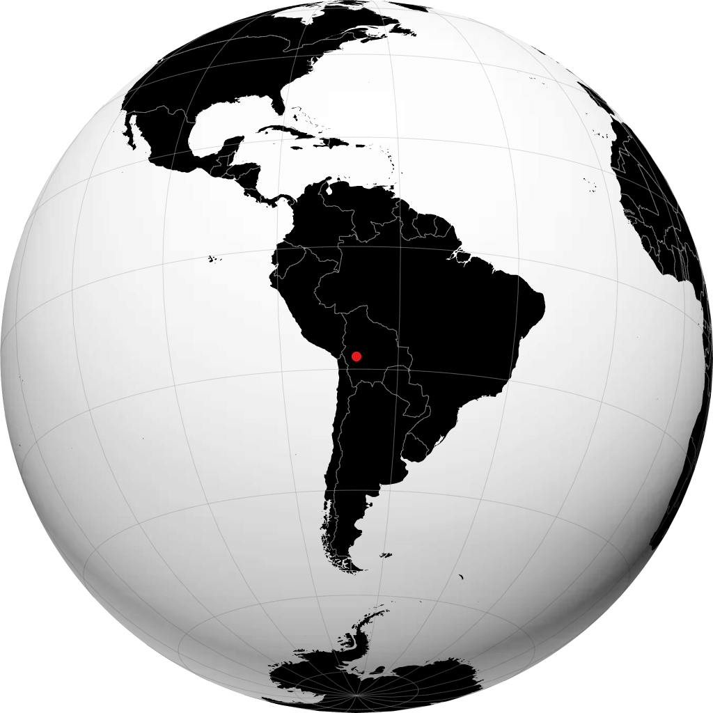 Oruro sur le globe