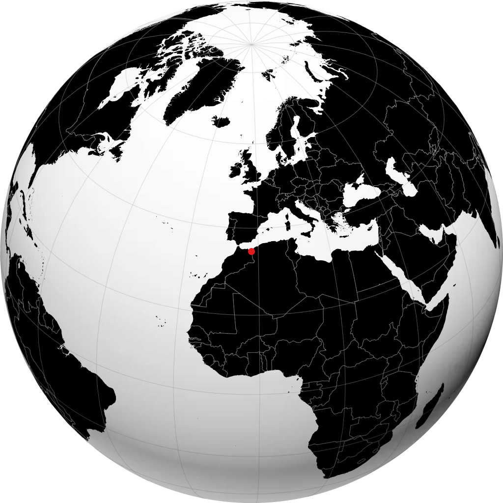 Oujda sur le globe