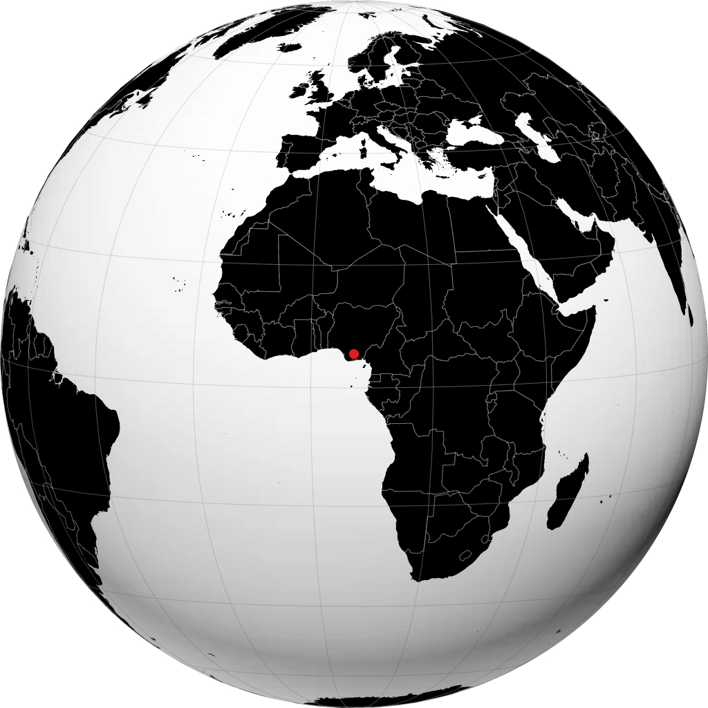 Owerri sur le globe