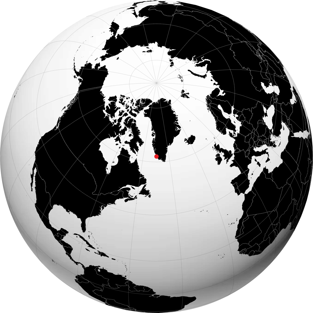 Paamiut sur le globe