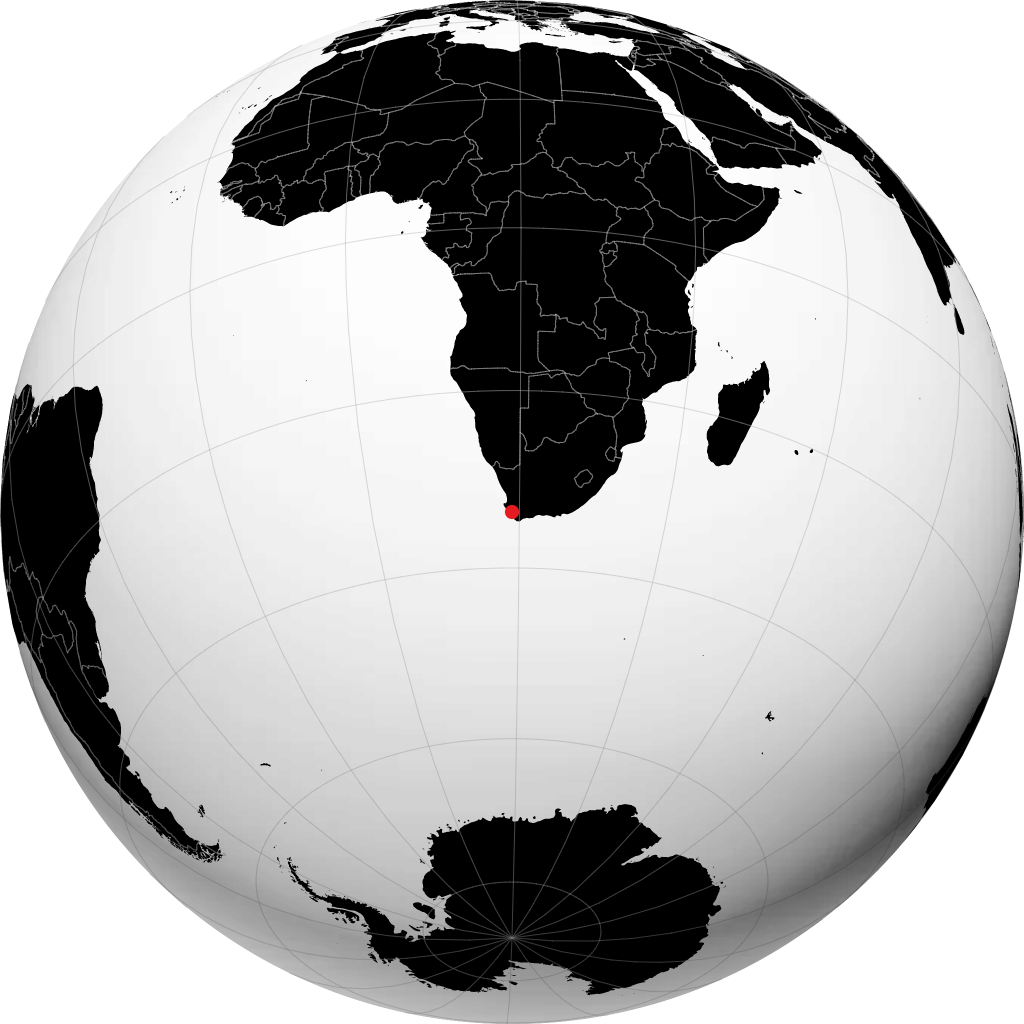 Paarl sur le globe
