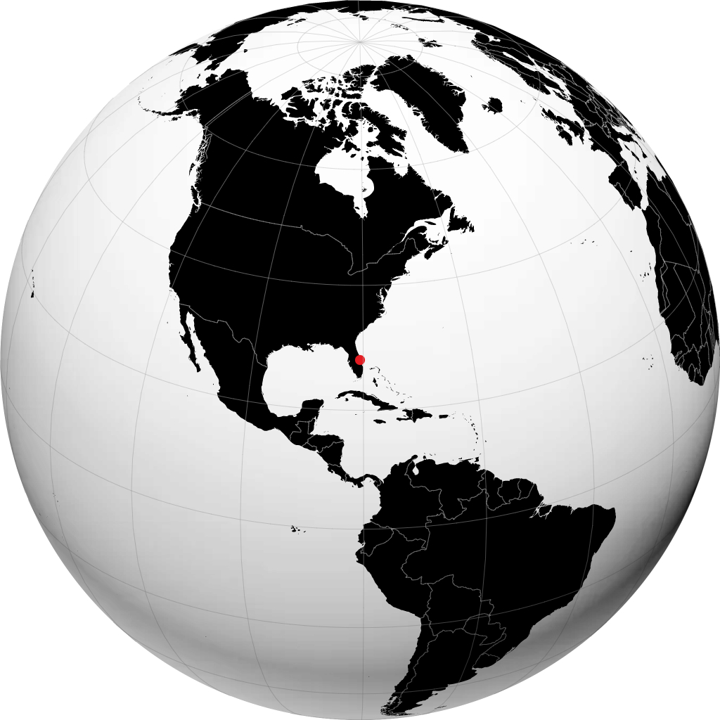 Palm Bay sur le globe