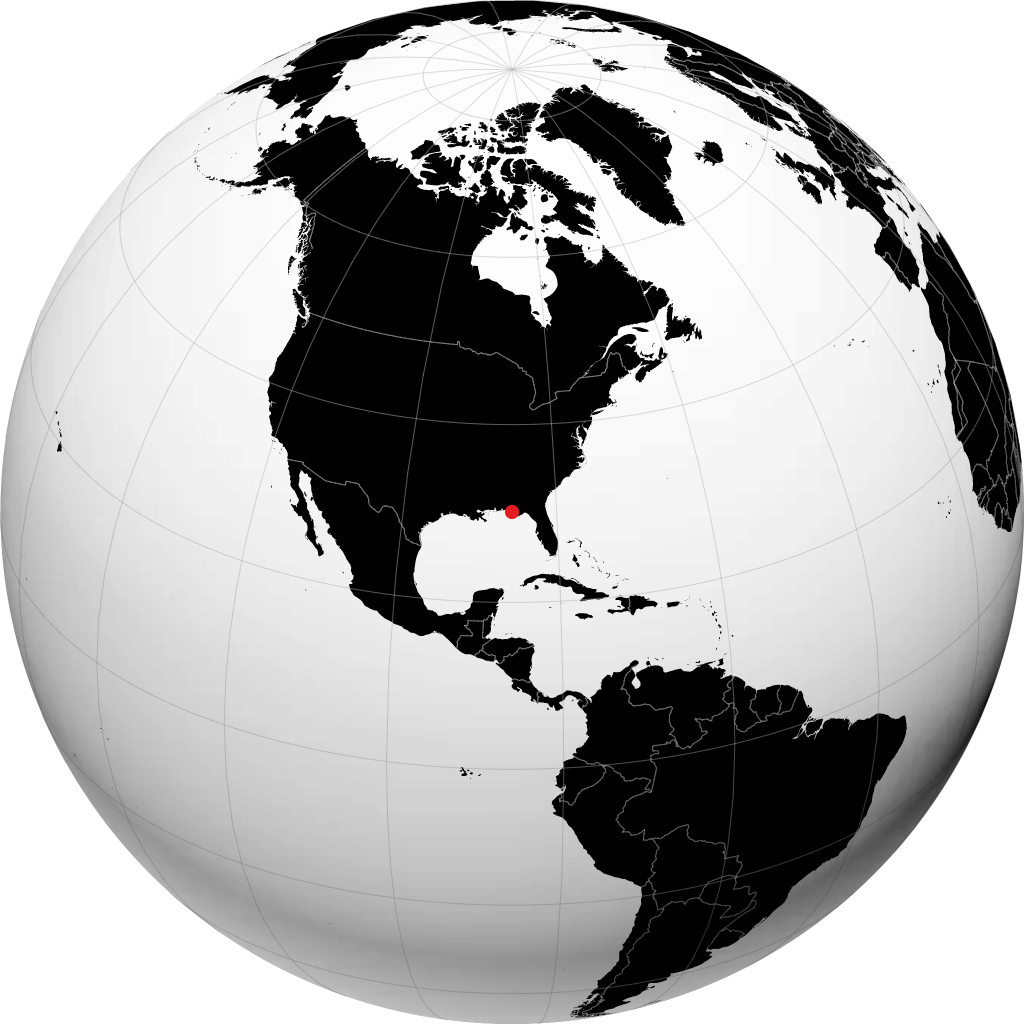 Panama City Beach sur le globe