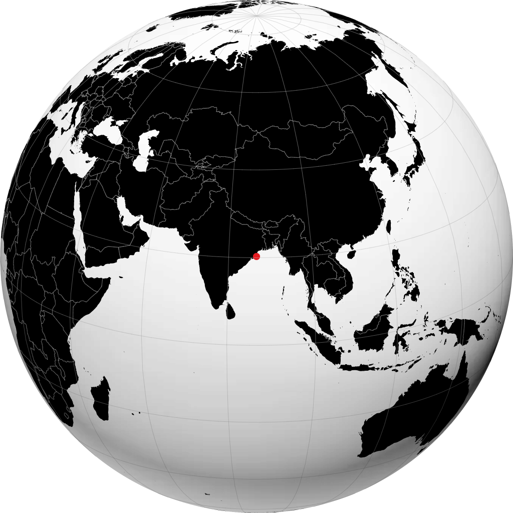Paradip sur le globe