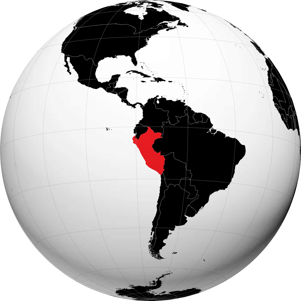 Pérou sur le globe