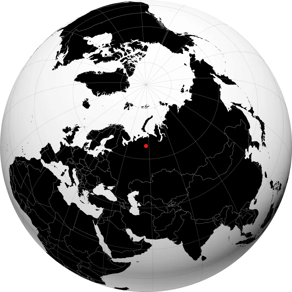 Pechora sur le globe