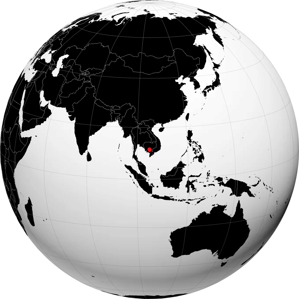 Phnom Penh sur le globe