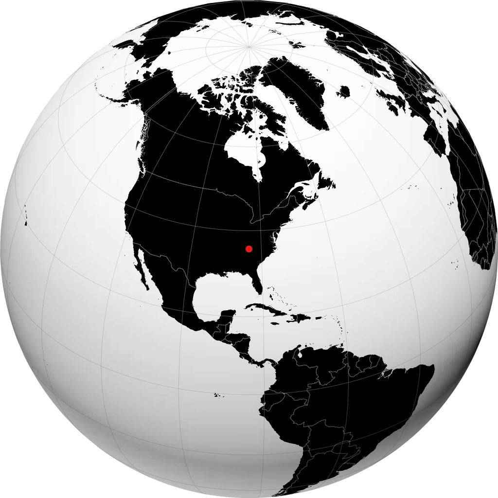 Pigeon Forge sur le globe