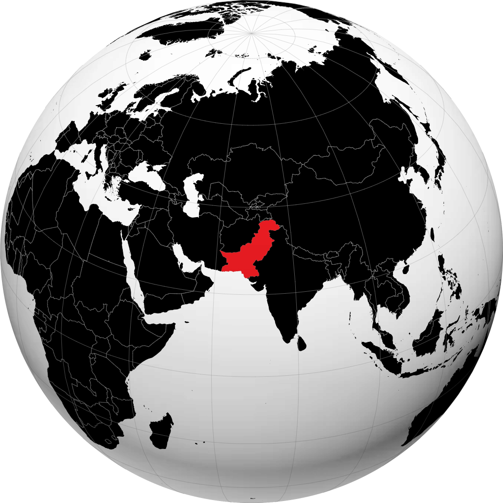 Pakistan sur le globe