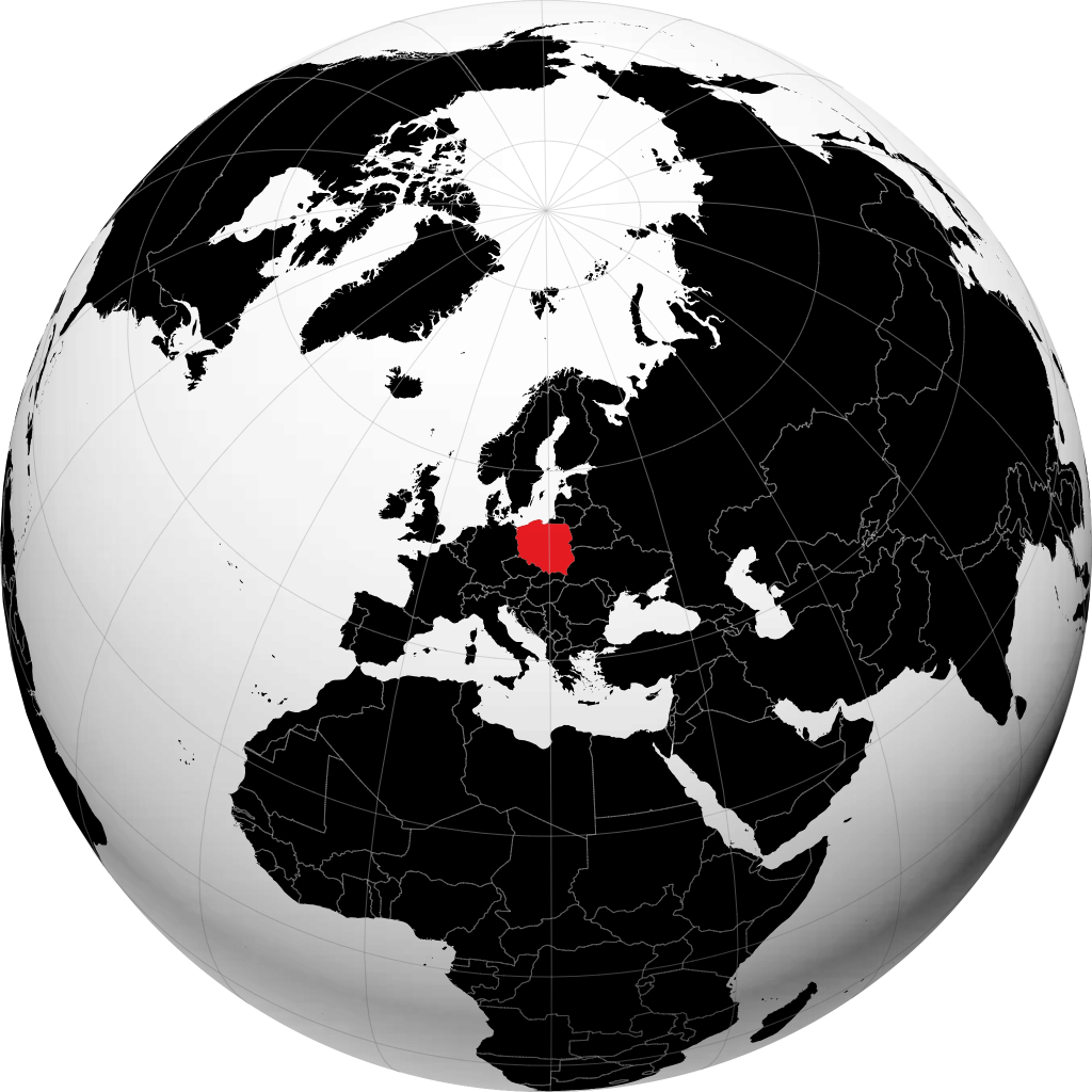 Pologne sur le globe