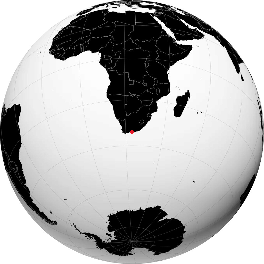 Baie de Plettenberg sur le globe