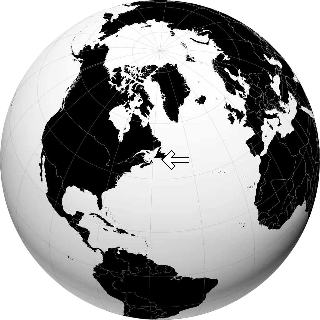 Saint-Pierre-et-Miquelon sur le globe