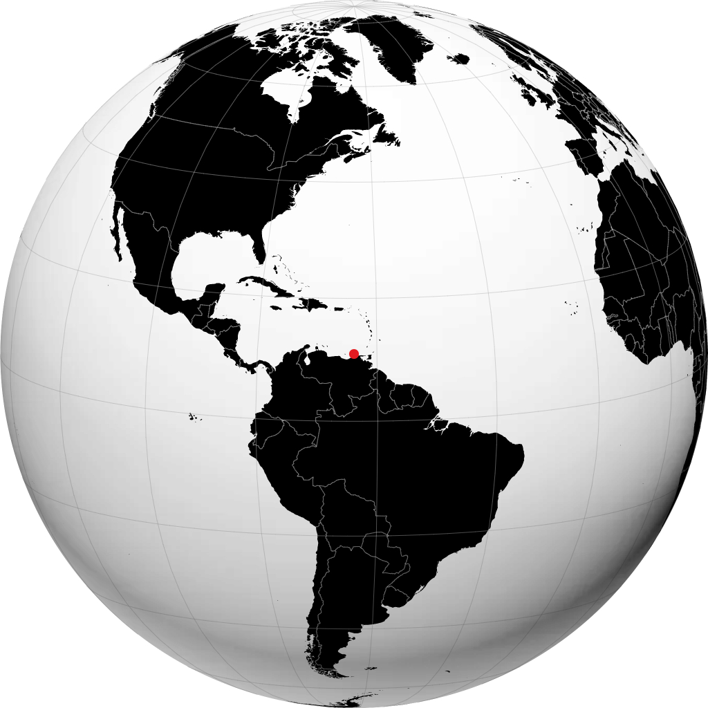 Porlamar sur le globe