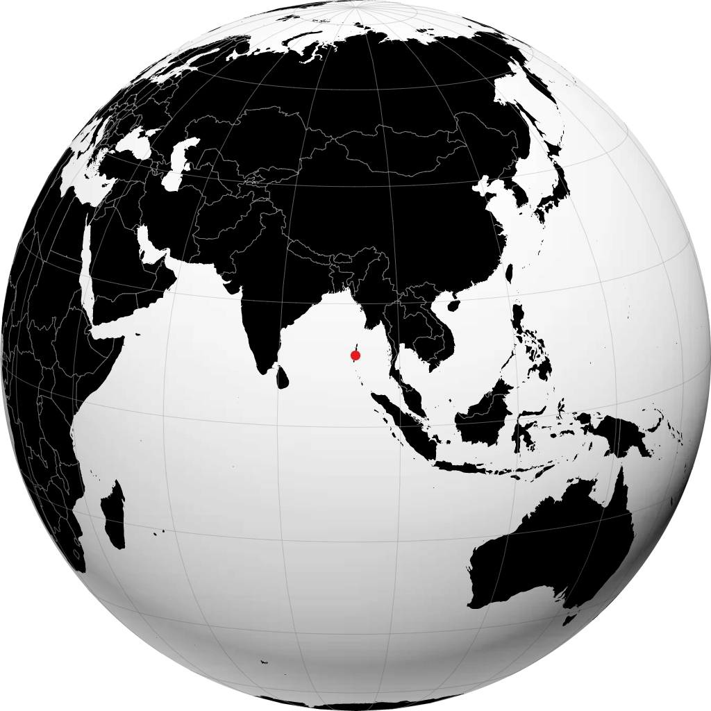 Port Blair sur le globe