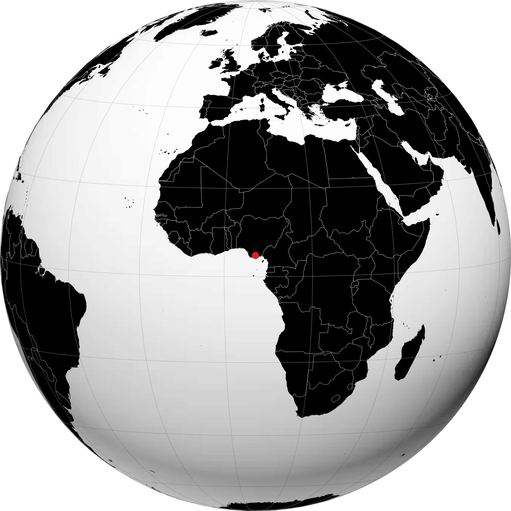 Port Harcourt sur le globe
