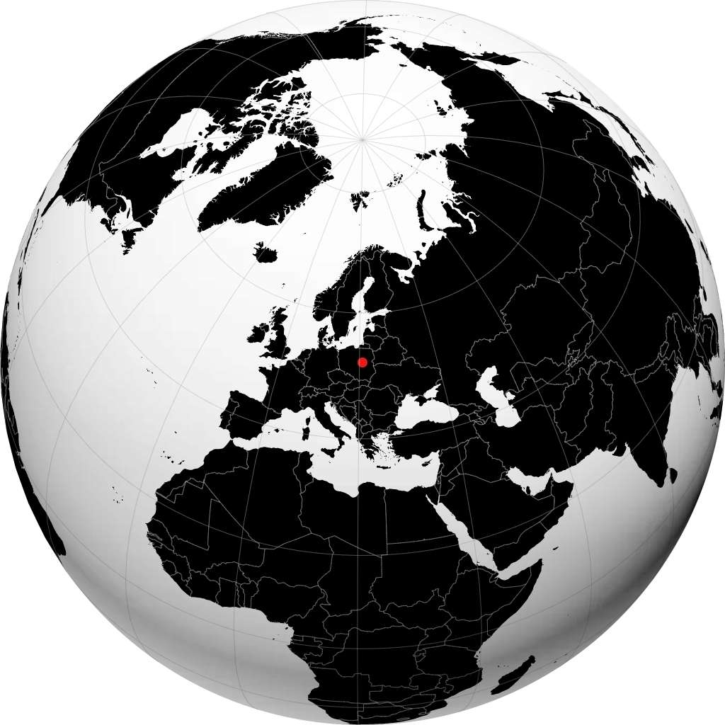 Pruszków sur le globe