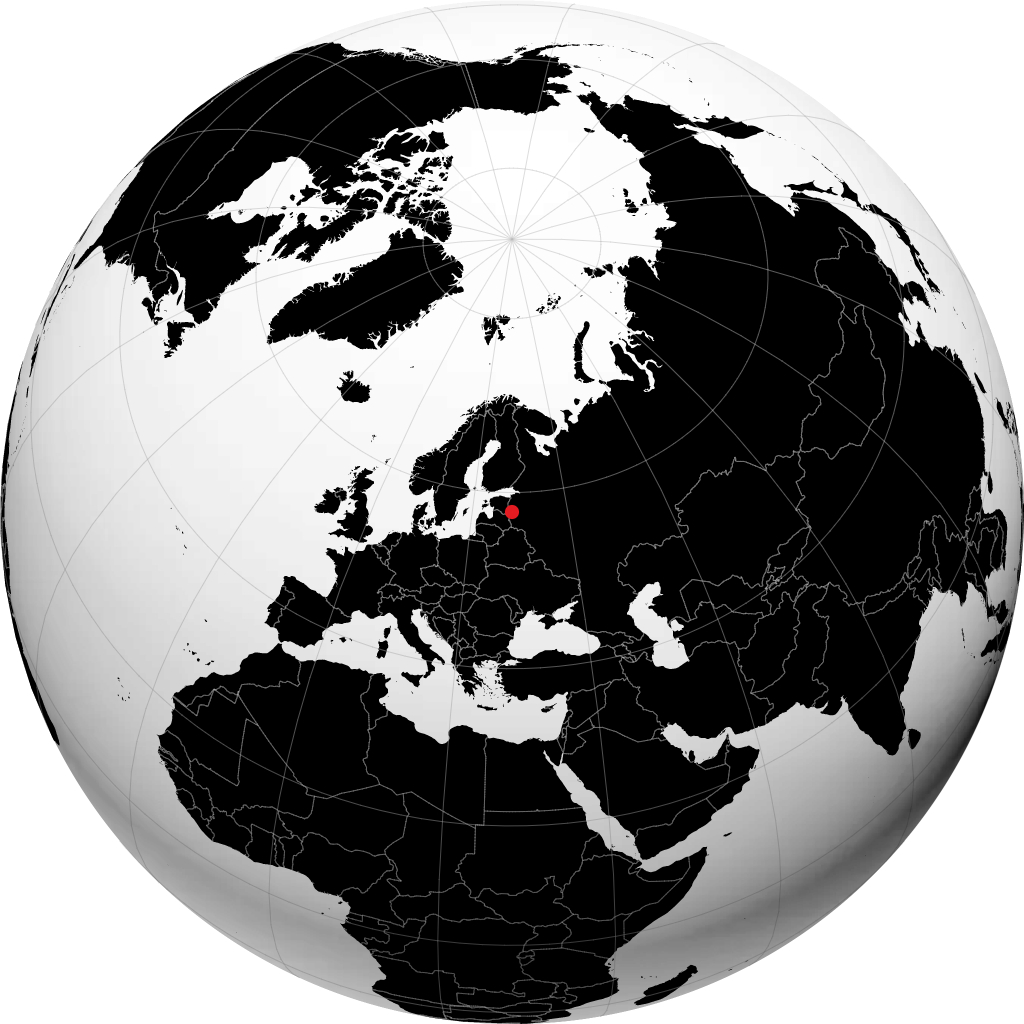 Pskov sur le globe