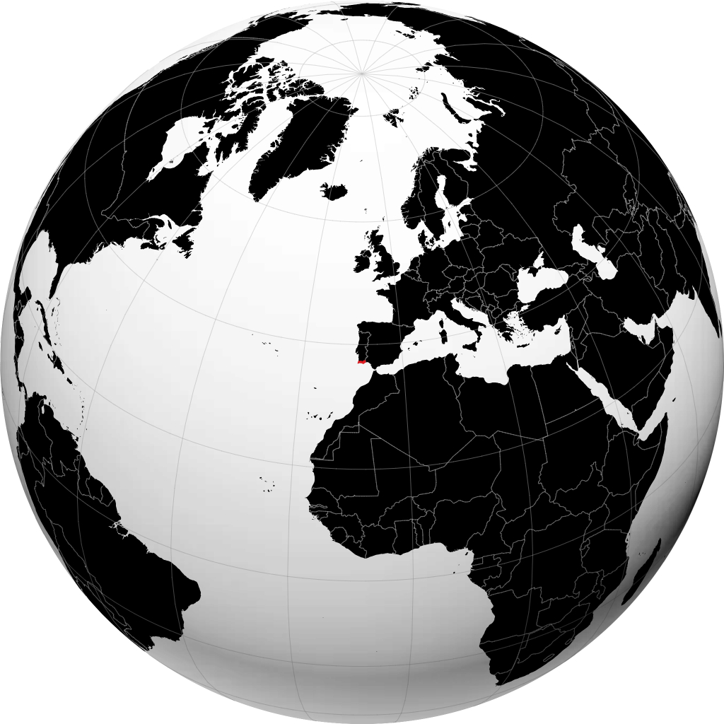 District de Faro sur le globe