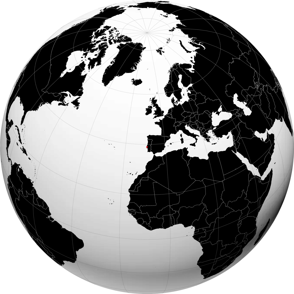 District de Lisbonne sur le globe