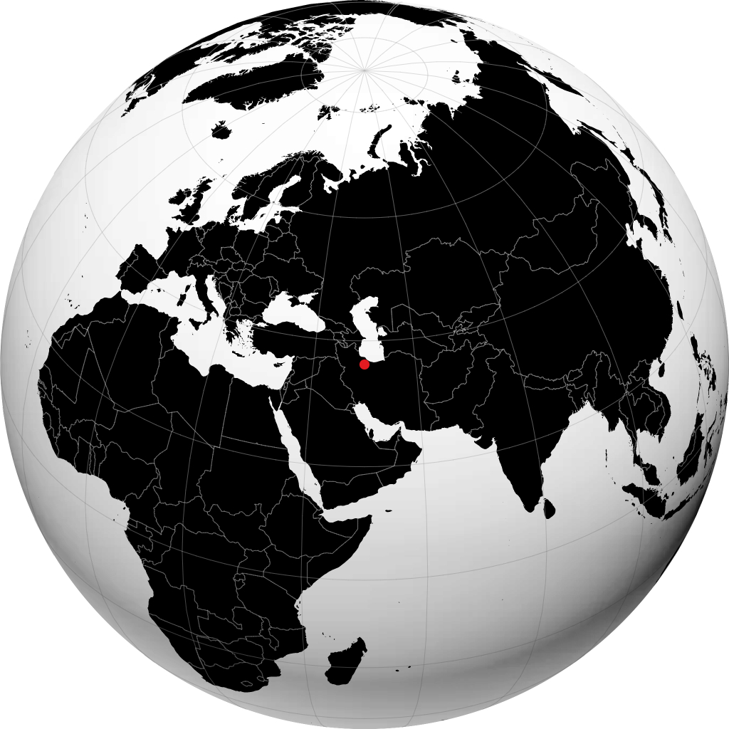 Qazvin sur le globe