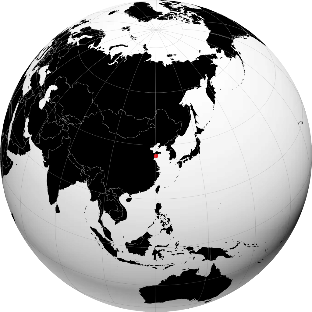 Qingdao sur le globe