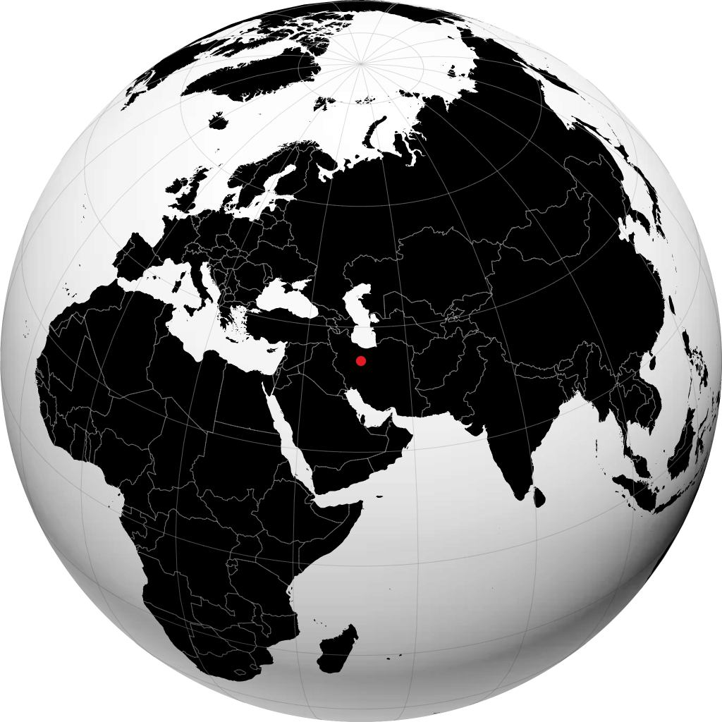 Qom sur le globe