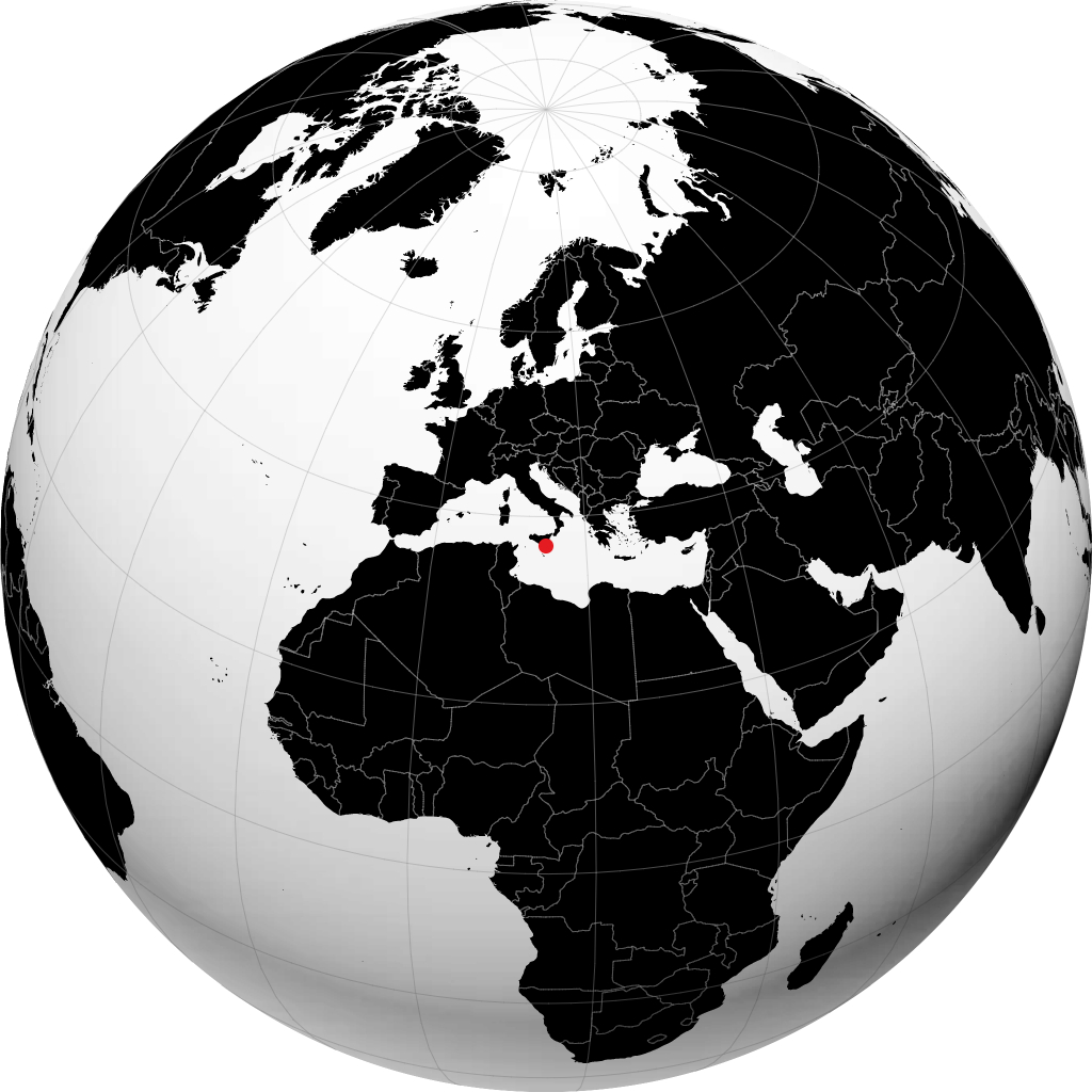 Ragusa sur le globe