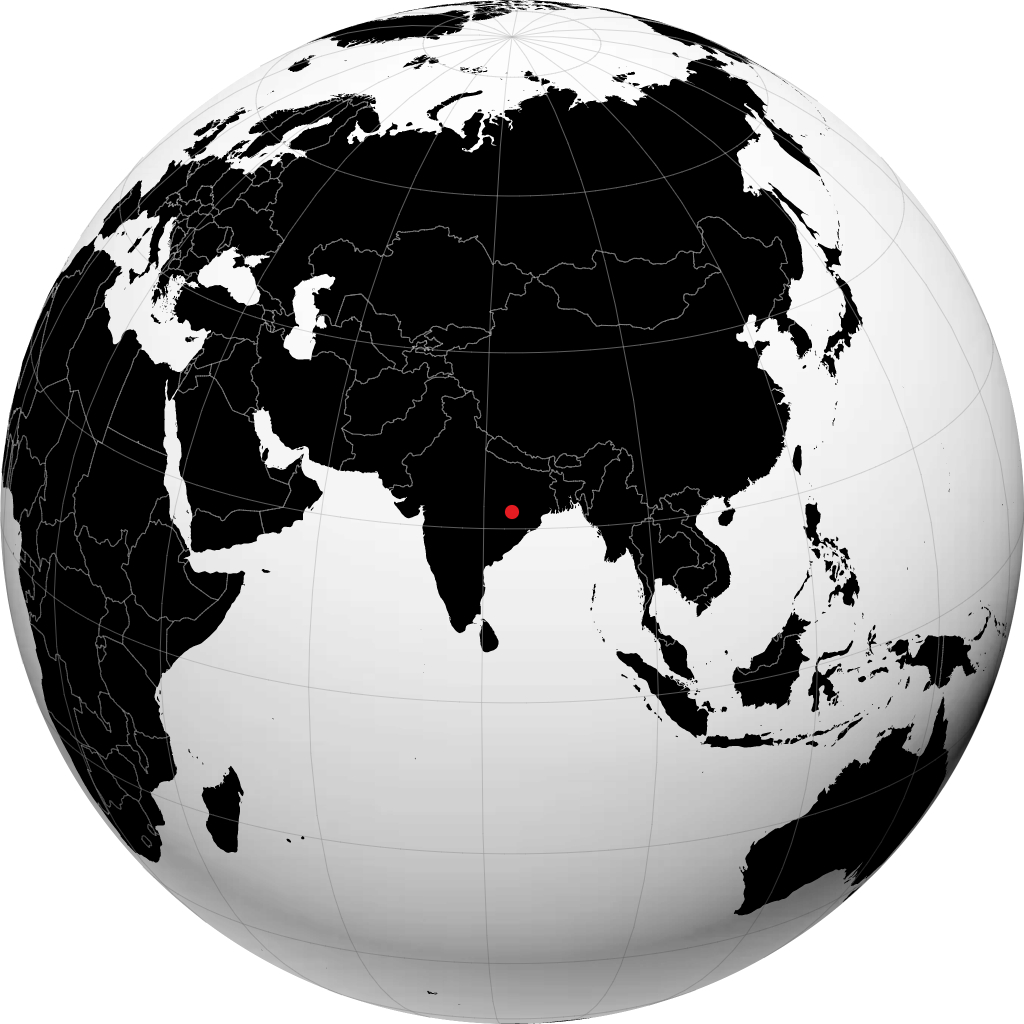 Raigarh sur le globe