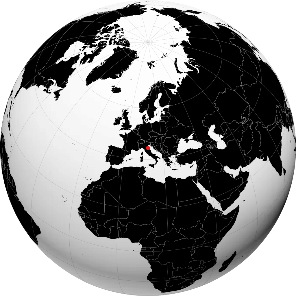 Ravenne sur le globe