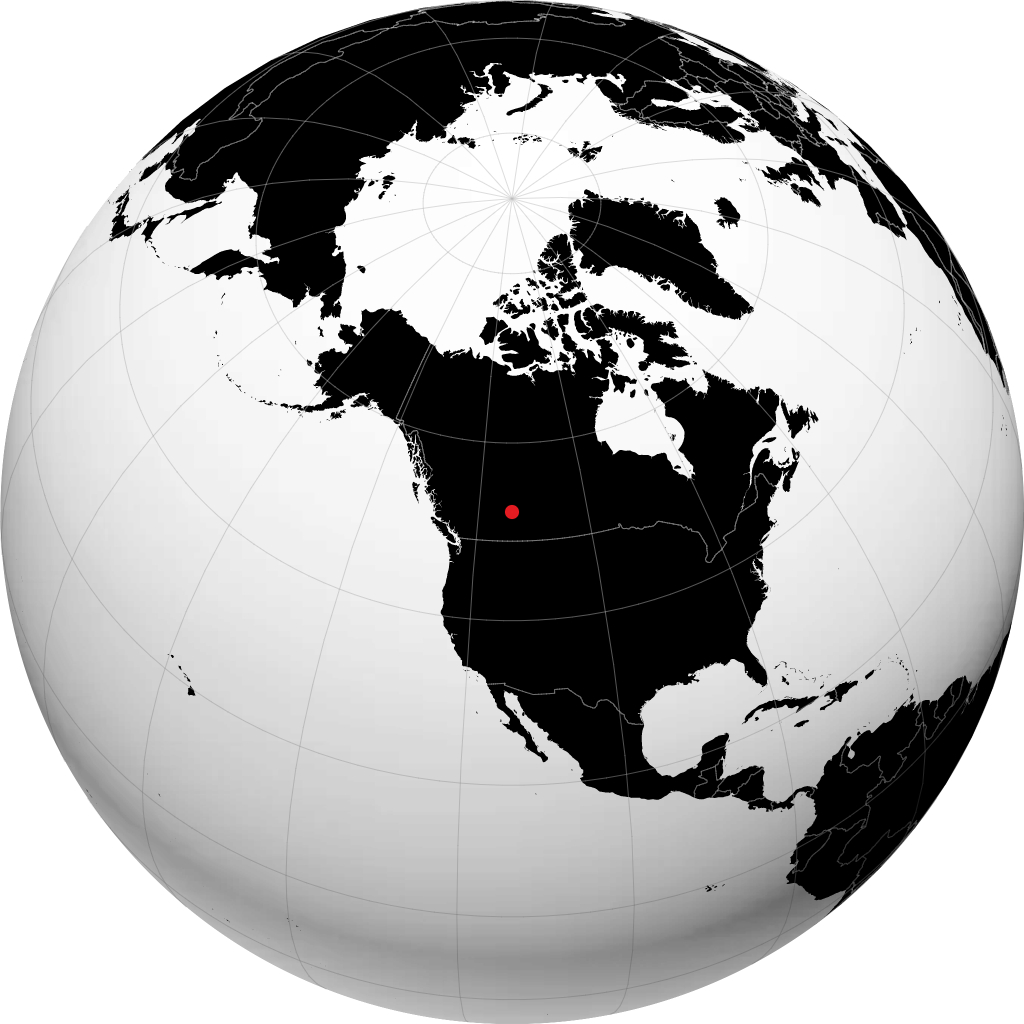 Red Deer sur le globe