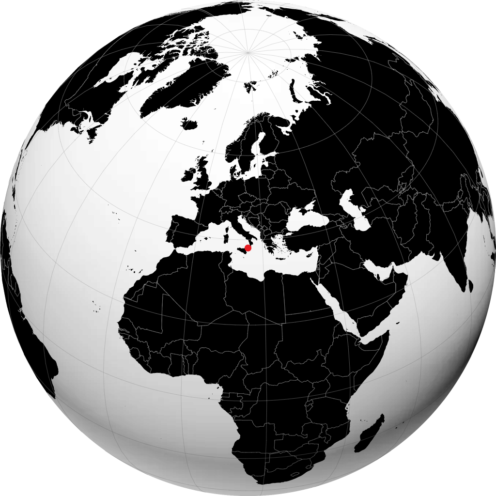 Reggio de Calabre sur le globe