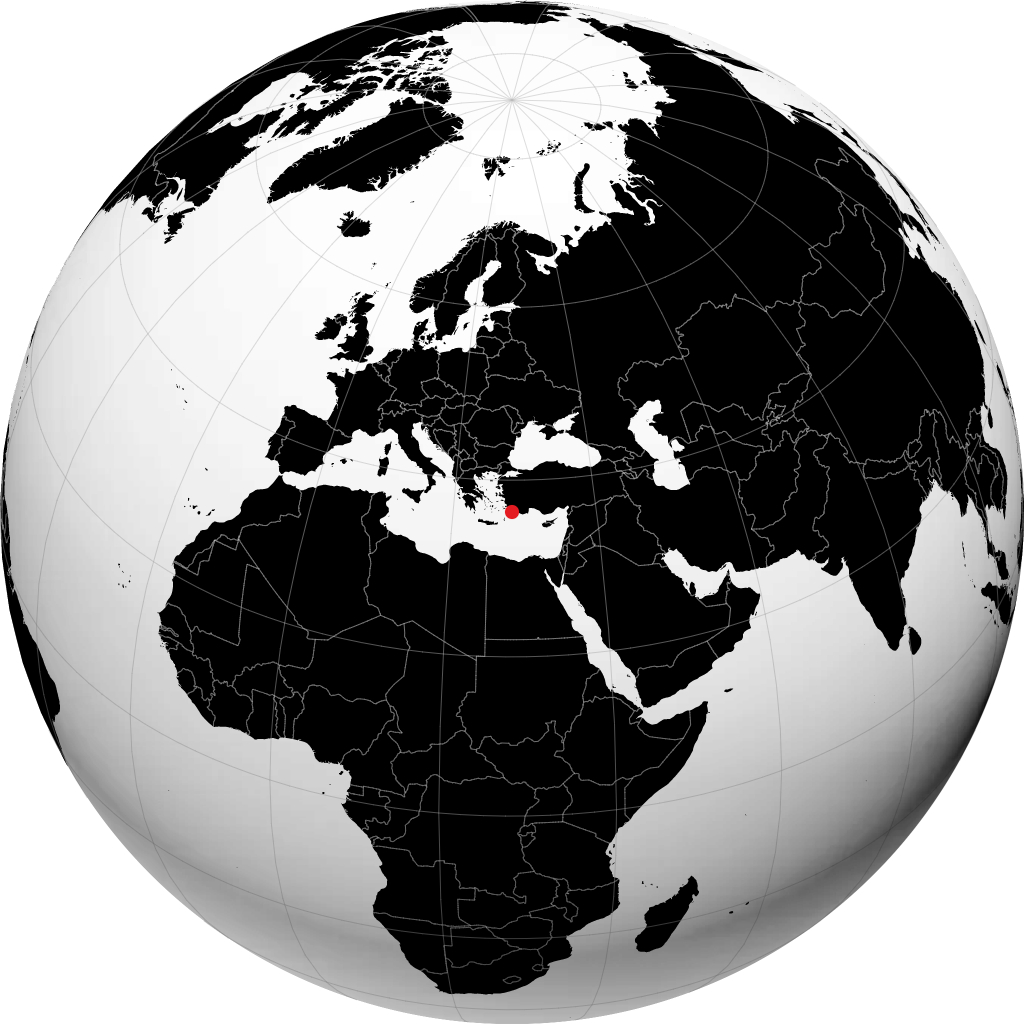 Rhodes sur le globe