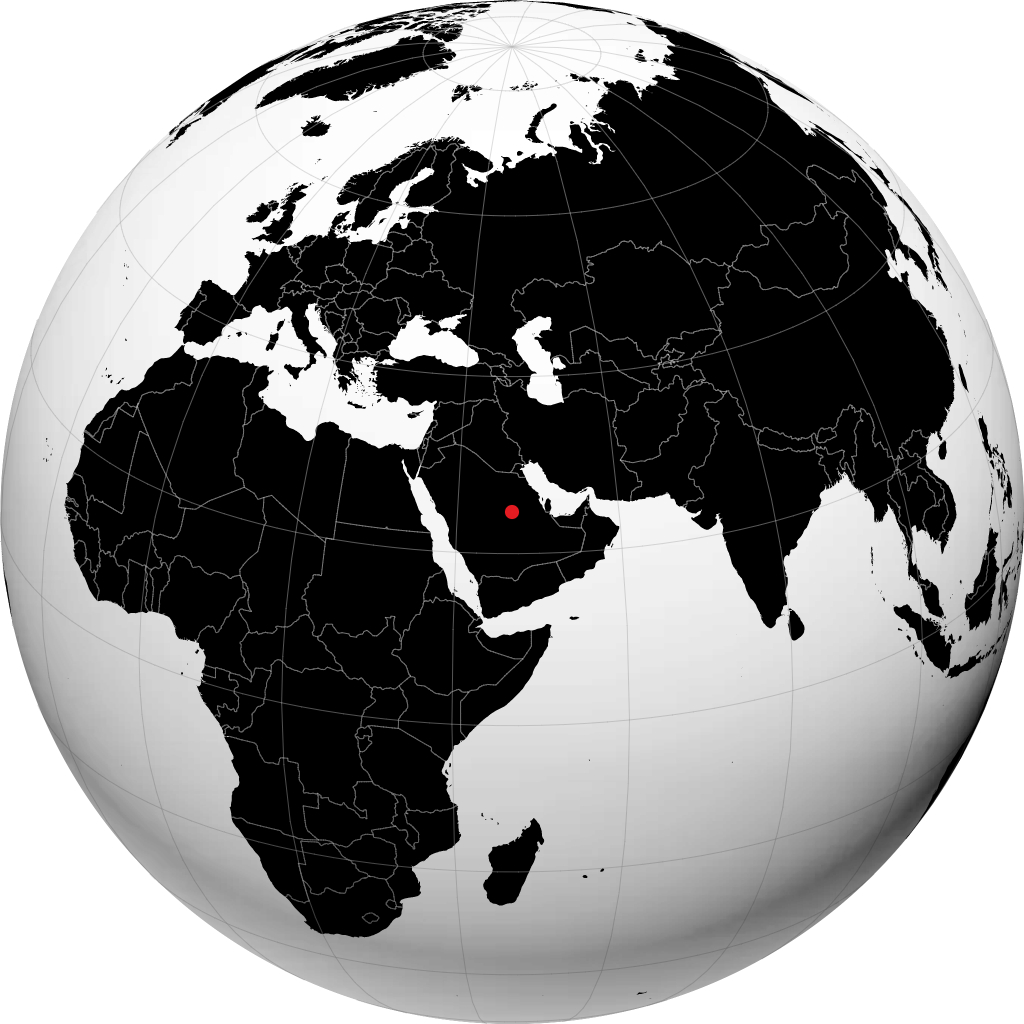Riyad sur le globe