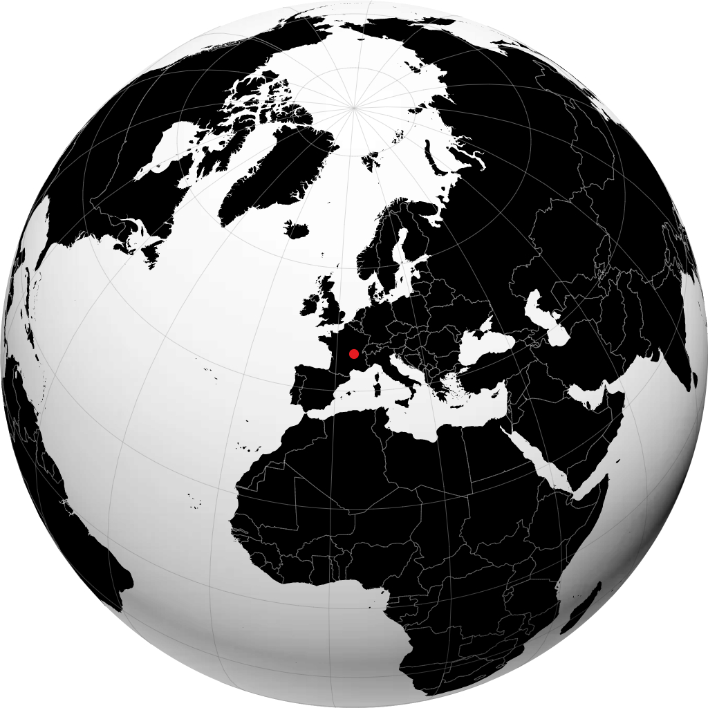 Roanne sur le globe