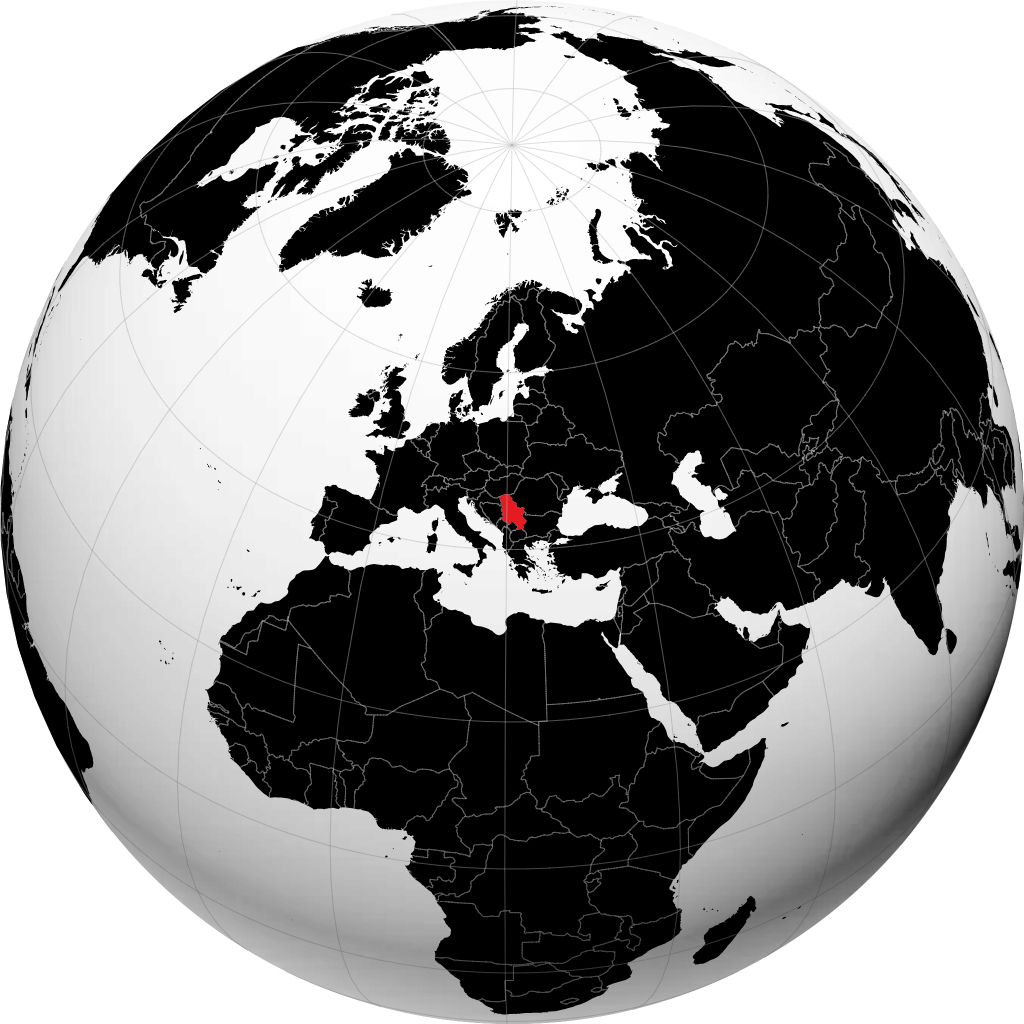Serbie sur le globe