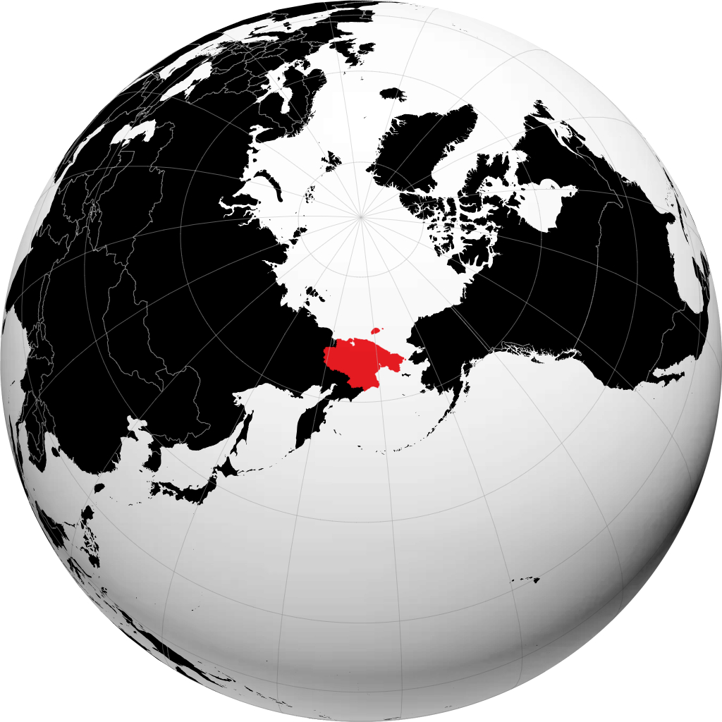 District autonome de Tchoukotka sur le globe