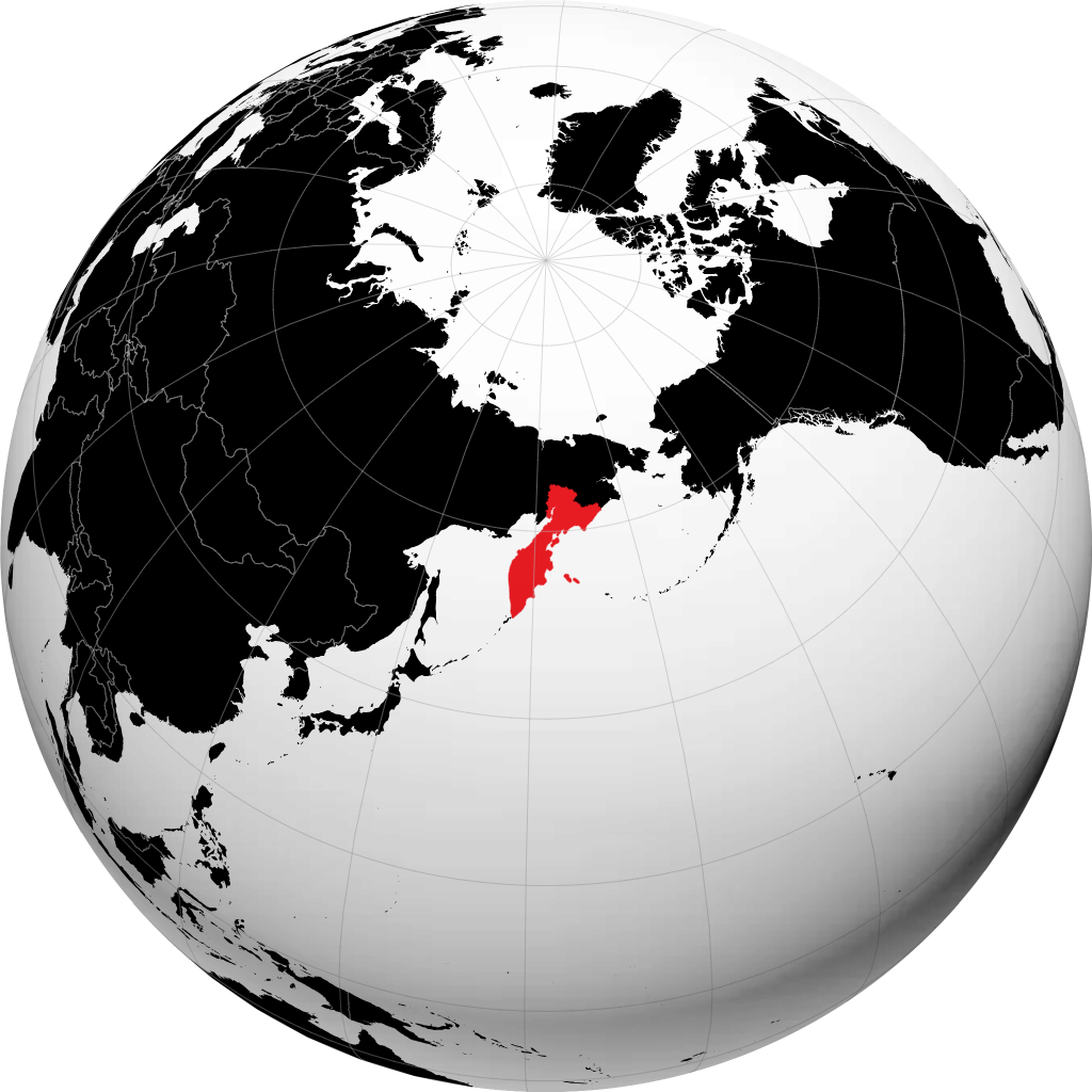 Territoire du Kamtchatka sur le globe