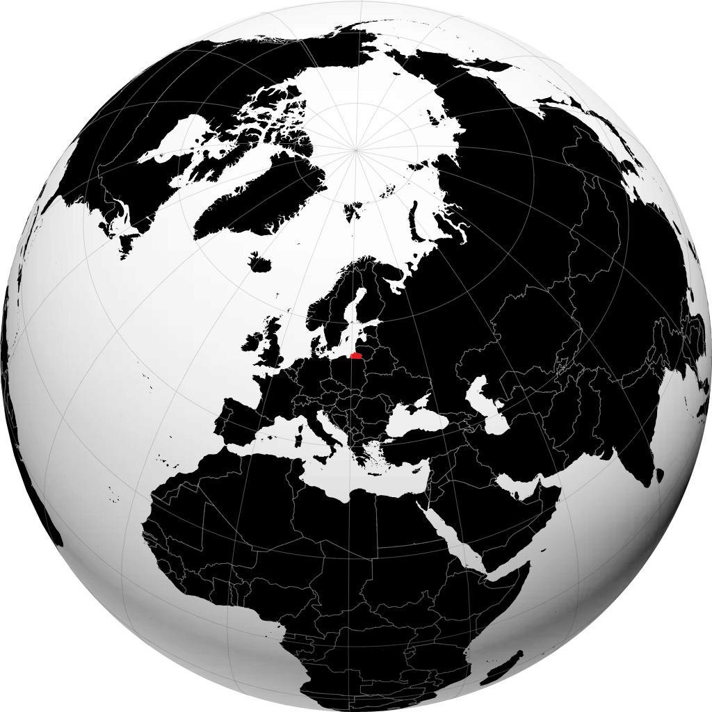 Oblast de Kaliningrad sur le globe