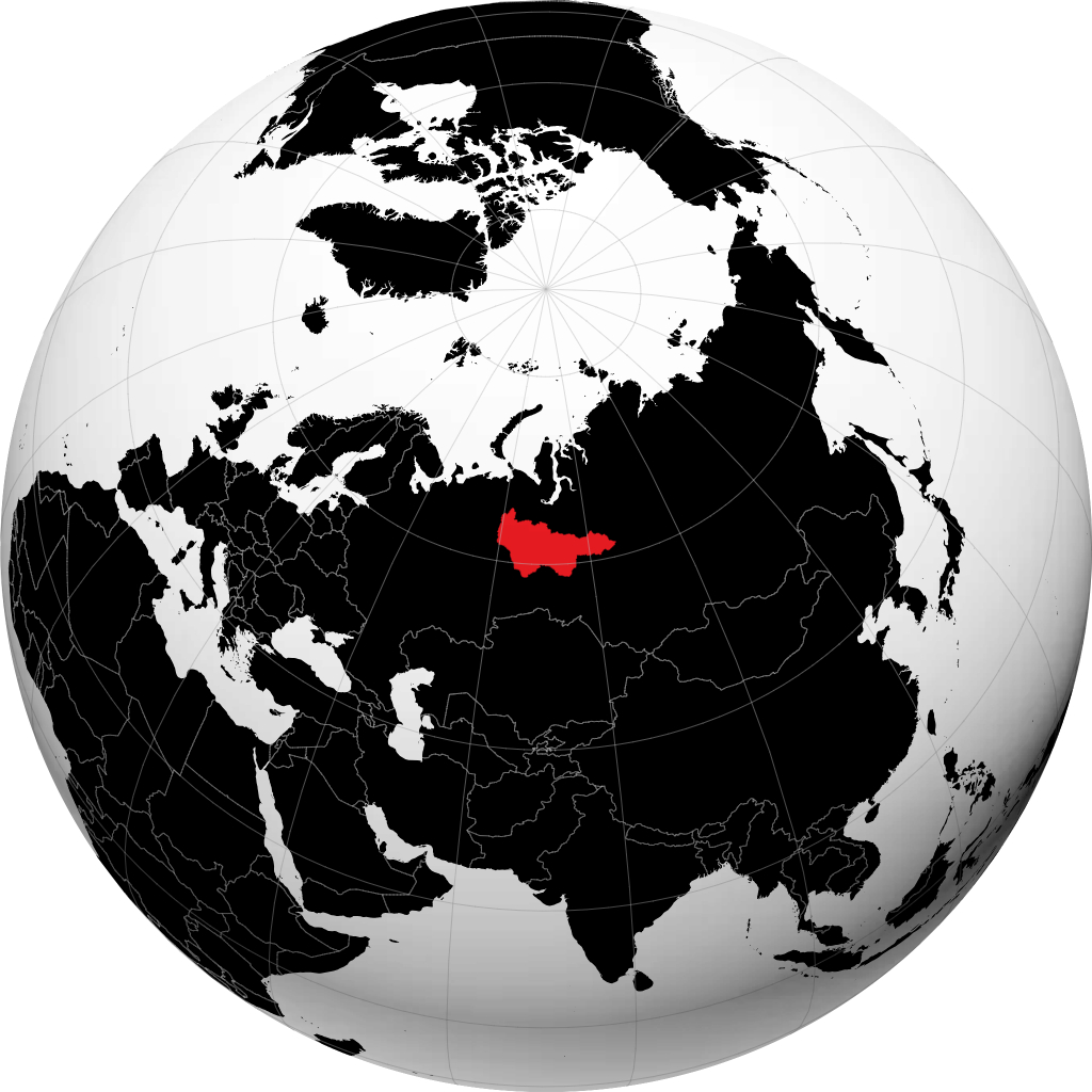 District autonome des Khantys-Mansis sur le globe