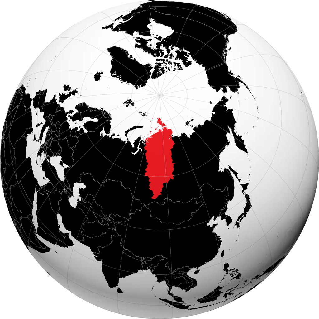 Kraï de Krasnoïarsk sur le globe